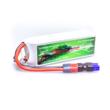 Swaytronic Batterie LiPo 4S - 14.8V - 2200mAh 35/70C - EC3
