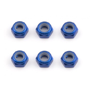 Team Associated Ecrou Nylstop M3 Bleu Aluminium - 10 pièces