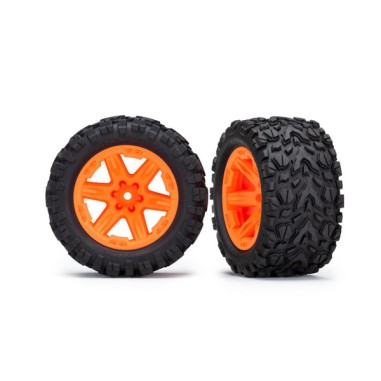 Traxxas Roues complètes Rustler Orange - 2WD Arrière