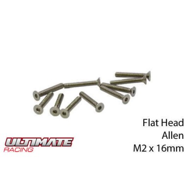 Ultimate Racing Vis tête conique M2x16mm - 10 pièces