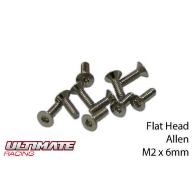 Ultimate Racing Vis tête conique M2x6mm - 10 pièces