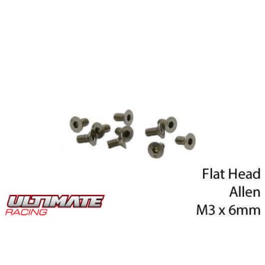 Ultimate Racing Vis tête conique M3x6mm - 10 pièces