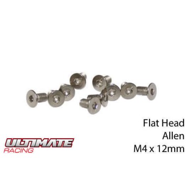 Ultimate Racing Vis tête conique M4x12mm - 10 pièces