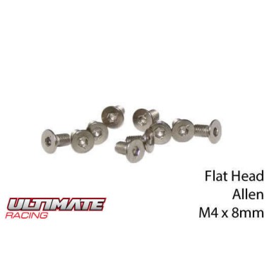 Ultimate Racing Vis tête conique M4x8mm - 10 pièces