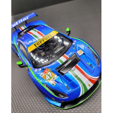 GL Racing Carrosserie 1/28 Ferrari 488 GT3 - Edition limitée N°008 - Bleu métal