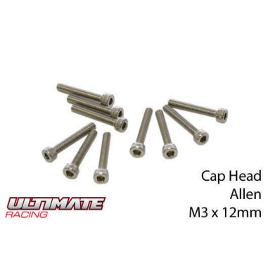 Ultimate Racing Vis tête cylindrique M3x12mm - 10 pièces