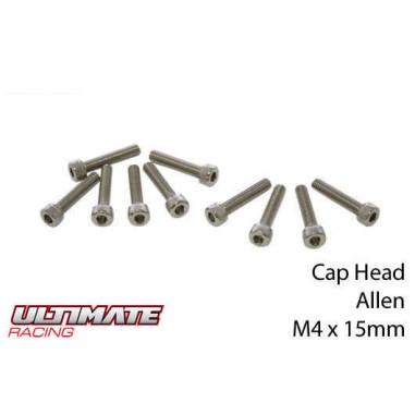 Ultimate Racing Vis tête cylindrique M4x15mm - 10 pièces