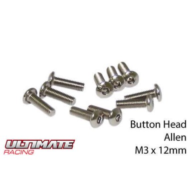 Ultimate Racing Vis tête ronde M3x12mm - 10 pièces