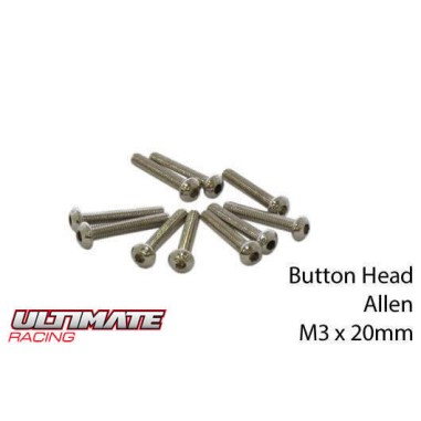 Ultimate Racing Vis tête ronde M3x20mm - 10 pièces