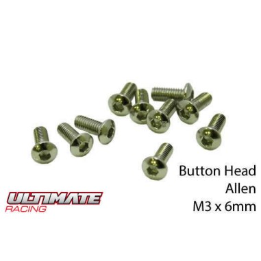 Ultimate Racing Vis tête ronde M3x6mm - 10 pièces