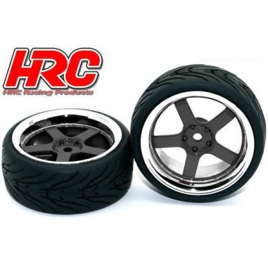 HRC Racing Roues complètes 1/10 - Pneus Street V2