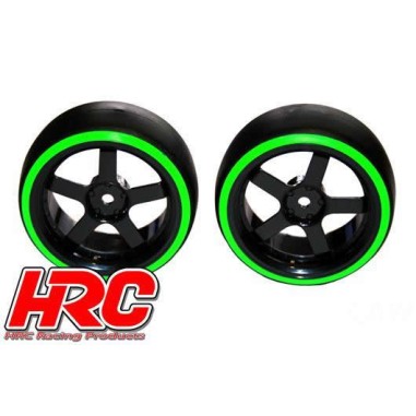 HRC Racing Roues complètes 1/10 - 3mm Offset - Drift