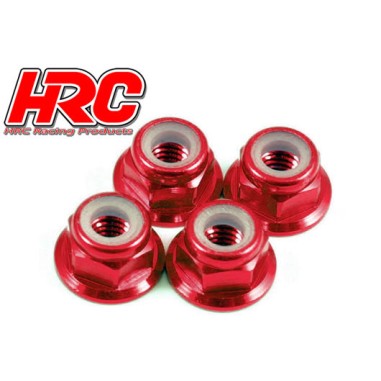 HRC Racing Ecrou de roue M4 flasqué autoblocant - Rouge