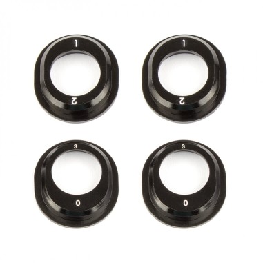 Team Associated B6.1 Aluminum Differential Height Inserts - Black - Set de 4 pièces