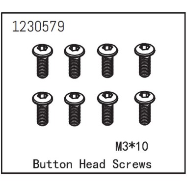 Absima Vis à tête ronde M3x10 - 8 pièces