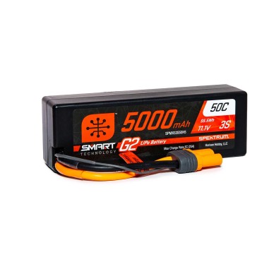 Spektrum - Batterie LiPo G2 Smart 3S 11.1V - 5000mAh 50C - IC5 - Hardcase