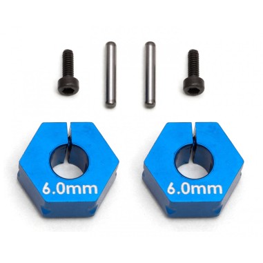 Team Associated 6.0mm Clamping Wheel Hexes - Set de 2 pièces