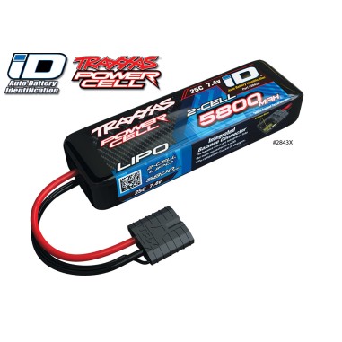 Traxxas Batterie LiPo ID 2S - 7.4V - 5800mAh - 25C - réf. 2843X