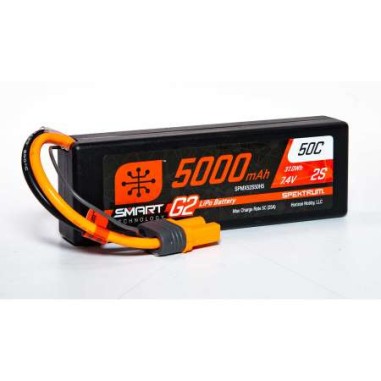 Spektrum - Batterie LiPo Smart G2 2S 7.4V - 5000mAh 50C - IC5 - HC