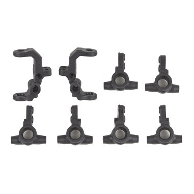 Team Associated RC10B7 FT Caster and Steering Blocks - Carbon