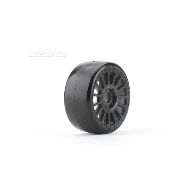 Jetko Pneus GT 1:8 Buster Super Soft toilés - jantes Bâtons Noires - 2 pièces