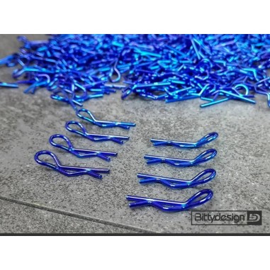 Bittydesign Clips de carrosserie pour 1/10 - Bleus - 8 pièces