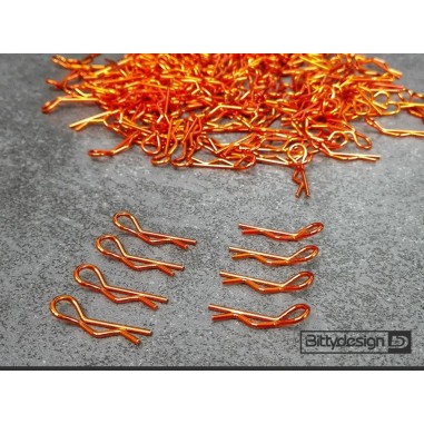 Bittydesign Clips de carrosserie pour 1/10 - Oranges - 8 pièces