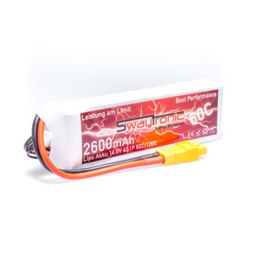 Swaytronic Batterie LiPo 4S - 14.8V - 2600mAh 60/120C - EC3