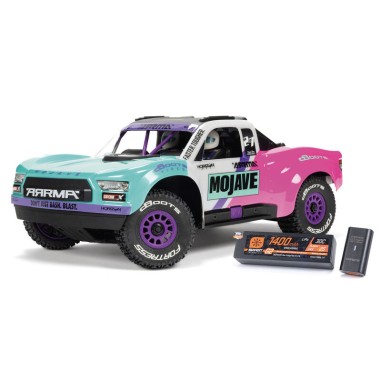 Arrma Mojave GROM Desert Truck 1/18 4WD Brushless - Bleu Turquoise / Rose