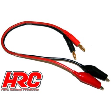 HRC Racing - Câble de charge - 4mm Bullet à Crocodile - 300mm