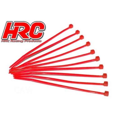 HRC Racing - Serre-câble Rouge - 100mm - 10 pièces