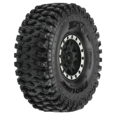 Pro-Line Roues complètes Crawler 1/10 1.9" (Pneus Hyrax G8 - jantes Noir/Gris)