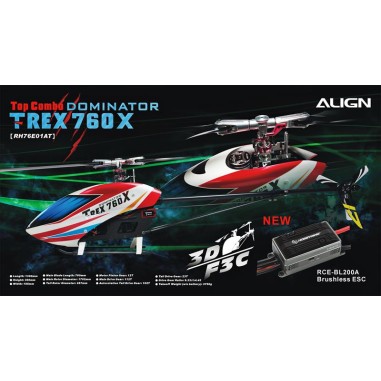 Hélicoptère Align T-Rex 760X Dominator TOP Combo avec BeastX