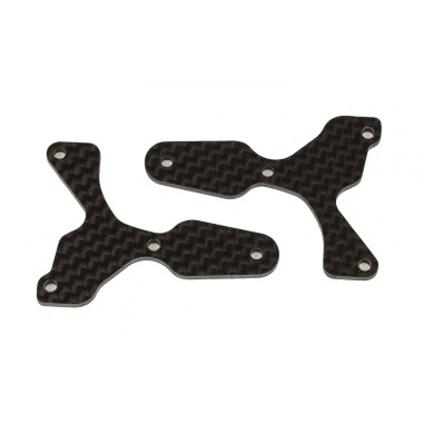 Team Associated RC8B4 FT Front lower suspension arm inserts - Carbon fiber - 2.0 mm - 2 pièces