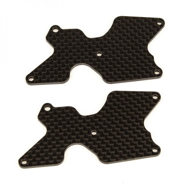 Team Associated RC8B4 FT Rear suspension arm inserts - Carbon fiber - 2.0 mm - 2 pièces