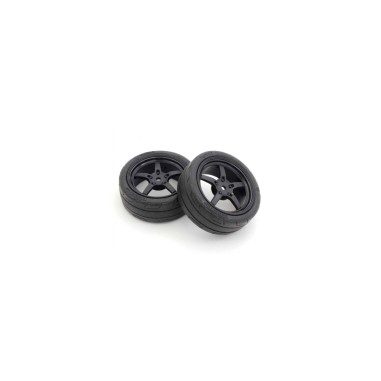 Kyosho Roues complètes 1/10 - pneus TC montés-collés - jantes 5 bâtons